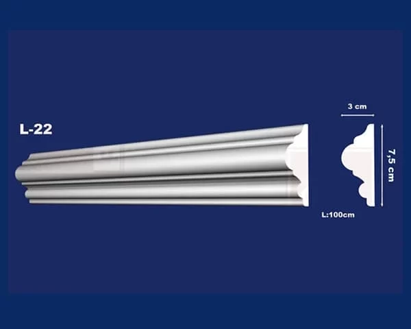 Moulures linéaires droites un plâtre L-22
